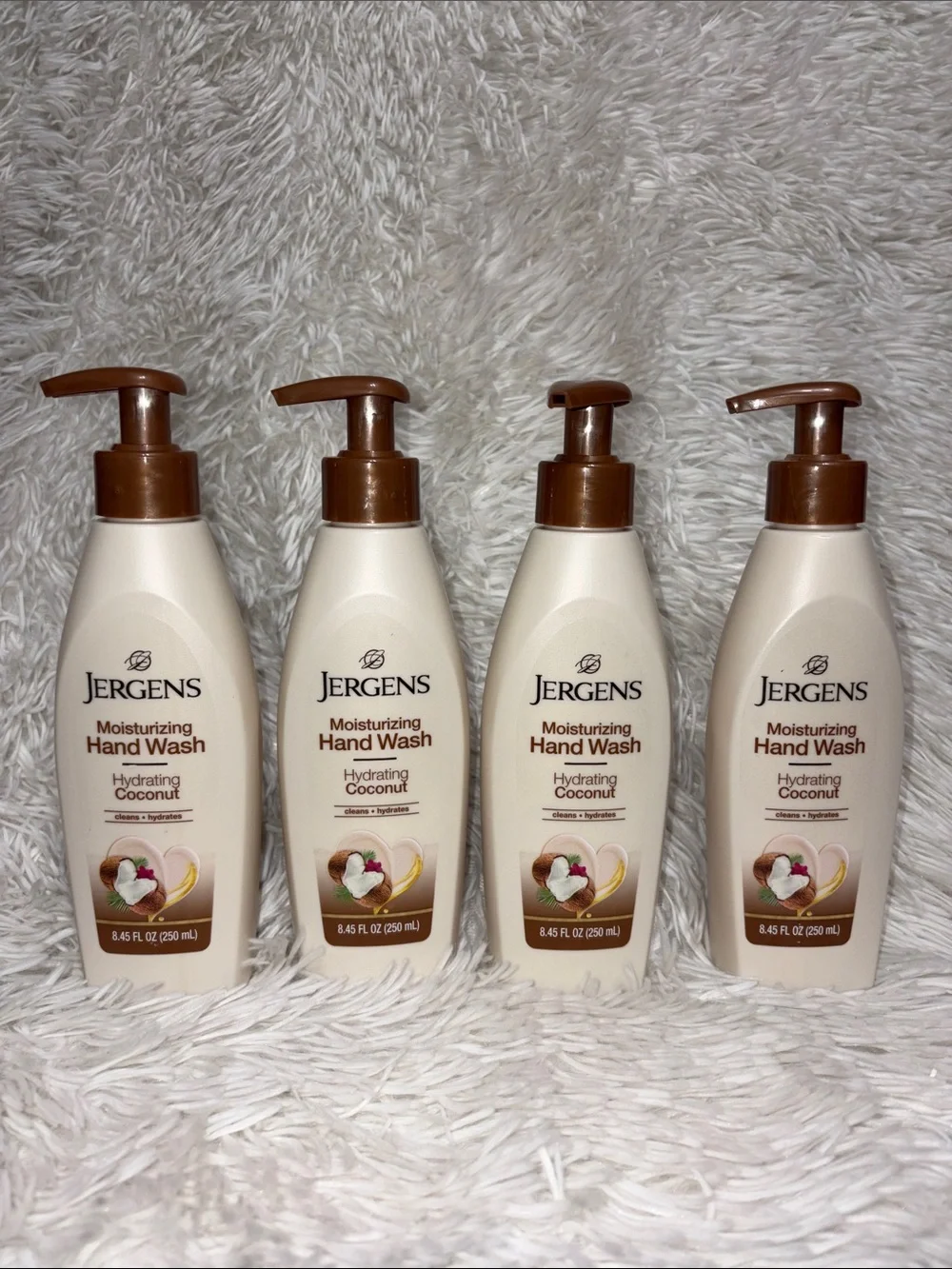Jergens Moisturizing Hand Wash Hydrating Coconut 8.45 fl.oz Each (4pk)